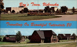 Traveling on Beautiful Interstate 80. Boy's Town Omaha, NE Postcard Postcard