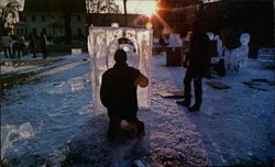 Reeve Memorial Union ice sculpture Oshkosh, WI Postcard Postcard