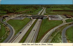 Aerial View and Oasis on Illinois Tollway Postcard