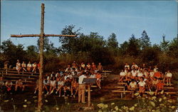 Outdoor Church Service - Camp Hope Religious Postcard Postcard