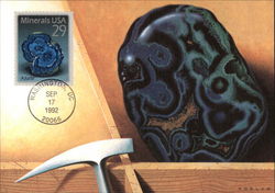 The Azurite Mineral and Its Stamp Howard Koslow Maximum Cards