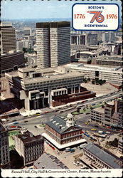 Faneuil Hall, City Hall and Government Center, Boston, Massachusetts Postcard