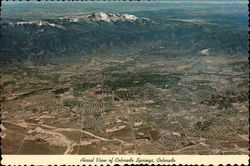Aerial View of Colorado Springs Postcard