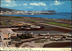 Honolulu International Airport and Diamond Head Postcard