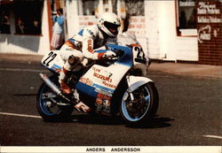 Anders Andersson on the Team Sweden Suzuki Motorcycles Postcard Postcard