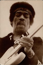Jimi Hendrix Playing Guitar Postcard