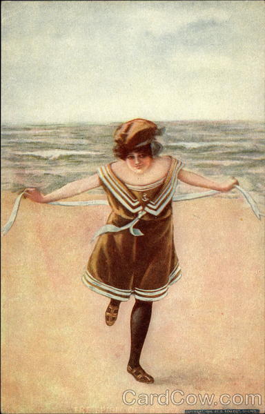 Woman on Beach Swimsuits & Pinup