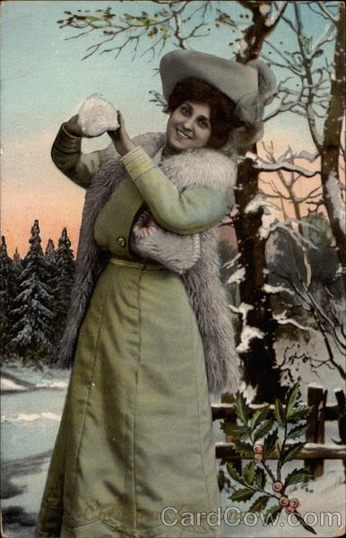 Woman with a snowball Women