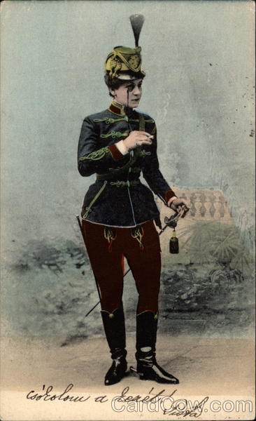 Woman dressed as a soldier Women