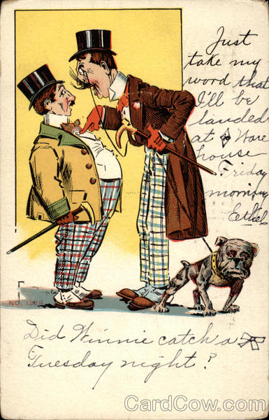 Tall man berating a short man Comic, Funny