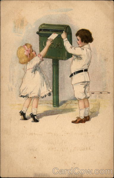 Kids at mail box Children