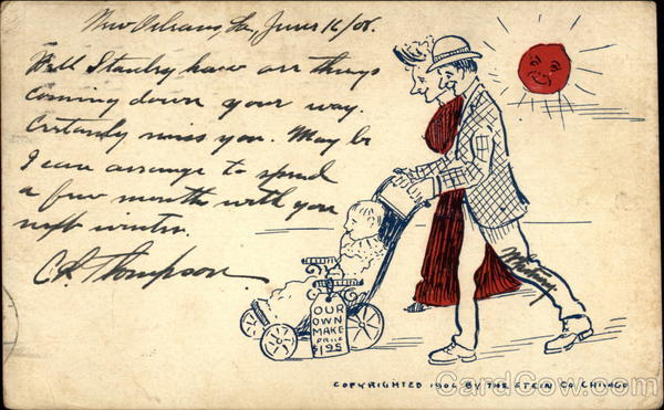 Man and woman pushing a baby stroller Babies