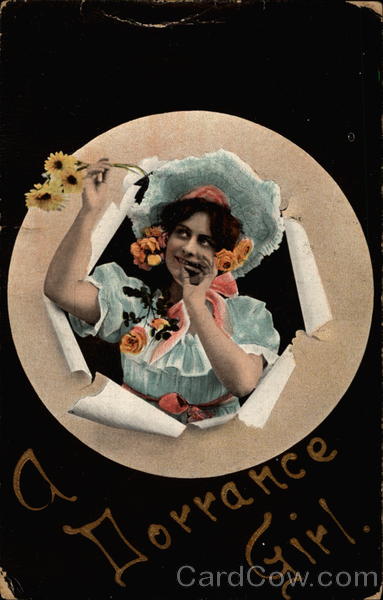 Woman and florwers bursting through paper Women