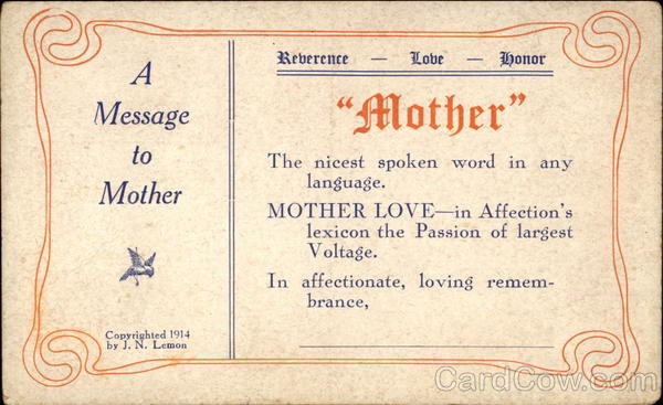 A Message to Mother Greetings