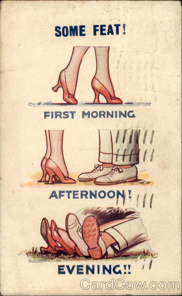 Feet of couple meeting Comic, Funny