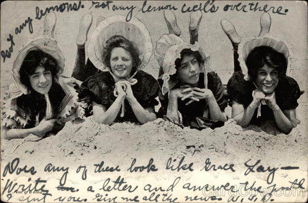 Four of a Kind - Ladies in Bonnets on the Beach Women