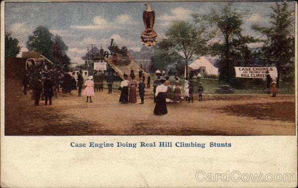 Case Engine doing real hill climbing stunts Advertising