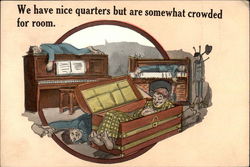 Men sleeping wherever Postcard