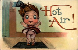 Girl with skirt blown up over grate Postcard