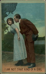 Boy trying to convince girl Postcard