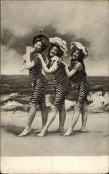 Three women at the seashore Postcard