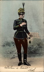 Woman dressed as a soldier Postcard