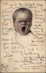 Baby yawning Postcard