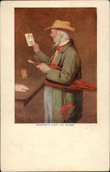 Elderly gentleman with umbrella Postcard