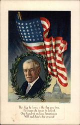 Patriotic presidential and flag Postcard