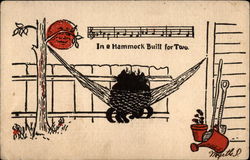 2 cats in a hammock Postcard