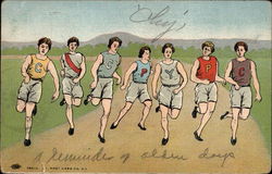 7 women runners Postcard