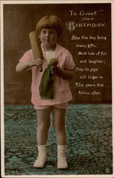 Girl with rolling pin Postcard