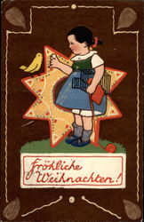 Little Girl Feeding A Bird Postcard