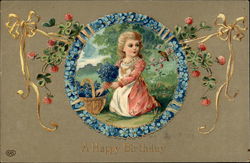 A Happy Birthday Girls Postcard Postcard