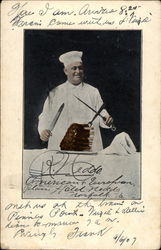 Chef carving a rib roast Postcard