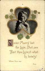 Never Marry But for Love Marriage & Wedding Postcard Postcard
