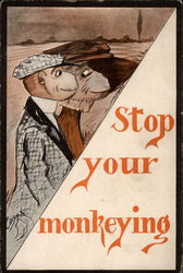 Stop your monkeying Postcard
