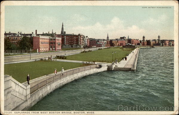 Esplanade From West Boston Bridge Massachusetts