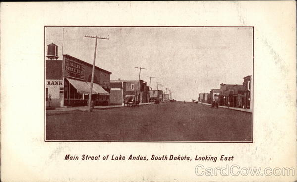 Main Street of Lake Andes, Looking East South Dakota