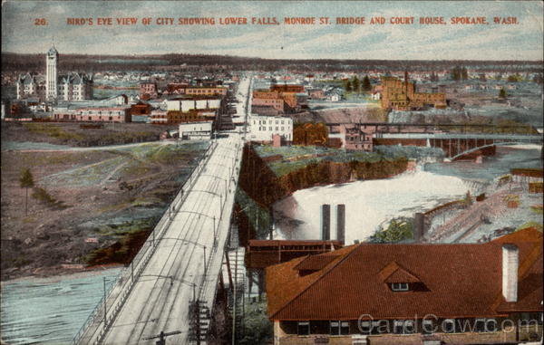 Bird's Eye View of Spokane Washington