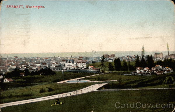 Bird's Eye View of Town Everett Washington
