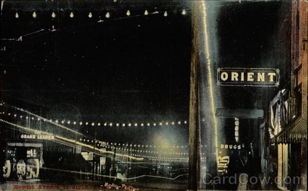 Hewitt Avenue at Night Everett Washington