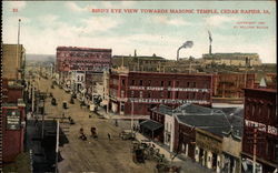 Bird's Eye View Towards Masonic Temple Cedar Rapids, IA Postcard Postcard