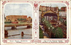 Royal Palace & one of the famous Island Gardens Stockholm, Sweden Postcard Postcard