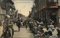 Parade on Fifth Street Calumet, MI Postcard Postcard