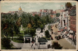 Looking up Tremont St Postcard
