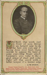 C.W. Post Founder Postum Cereal Co. Postcard