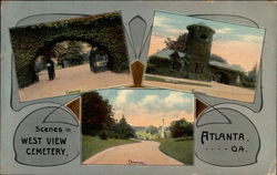 Scenes in West View Cemetery Postcard