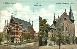 St. Phillips Church and Central Presbyterian Church Postcard