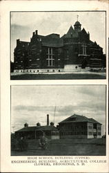 High School Building, Engineering Building, Agricultural College Postcard